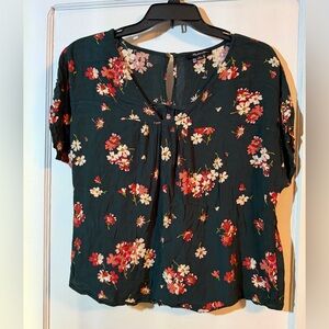 Madewell Dark Green Floral Blouse